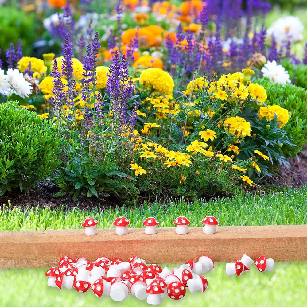 50 Mini Cogumelo de Resina Decoração de Casa - Linne